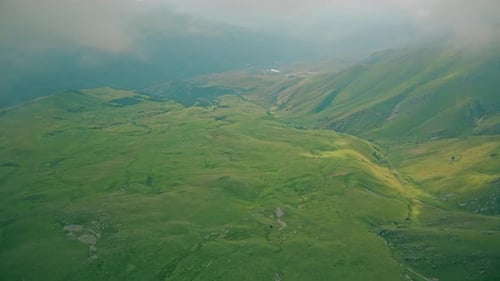 Rolling Green Mountains Aerial View