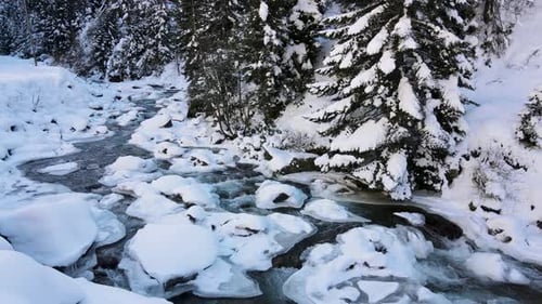 Snowy Icy River
