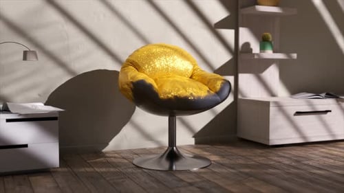 The Gray Fabric on the Chair Turns Into Gold Glitter