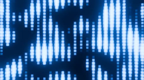 Blauer neonfarbener Equalizer-Pixel-Hintergrund Vj Loop l 4K