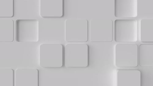 Minimalist White Geometric Squares Pushing 3D Background