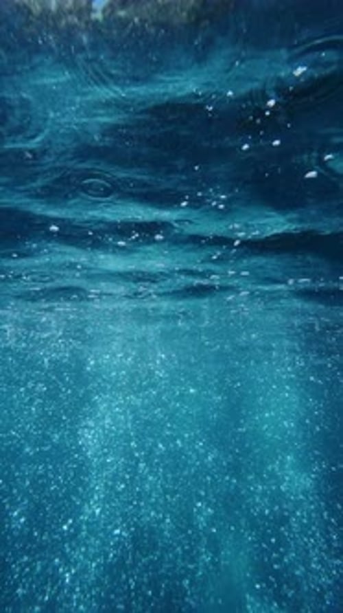 Underwater Bubbles Ascend to Ocean Surface in Daylight