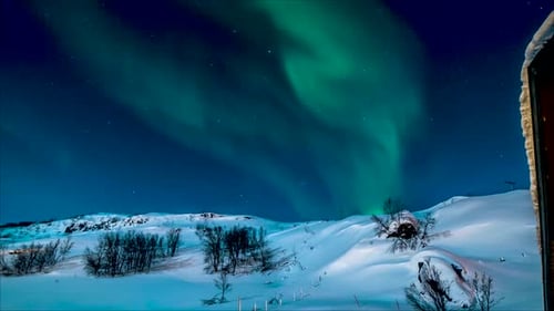 Aurora Borealis Moving In The Night Sky At Lapland, Finland. - timelapse