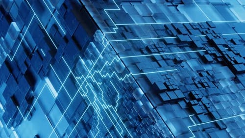 Würfelkonstruktion mit abstrakter Technologie