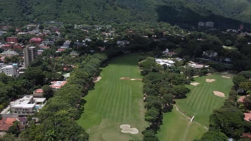 Vue aérienne des terrains de golf du Country Club à Caracas, Venezuela