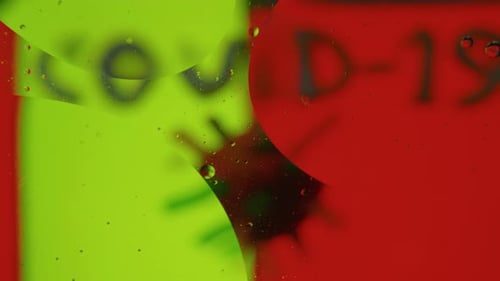 Abstract Footage of COVID-19 Under Liquid
