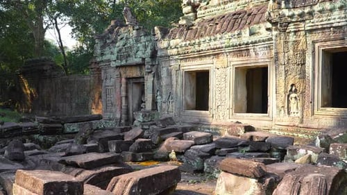 Mysterious Ancient Ruins Preah Khan Temple Famous Cambodian Landmark