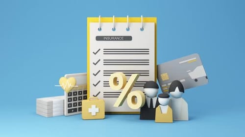 3D Animation Illustrating Health, Financial, and Family Insurance Concepts