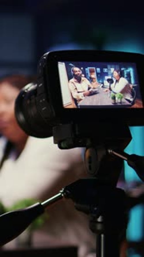 Camera Recording Interview in Studio