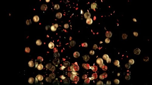 Super Slow Motion Peppercorn Filmed on a Highspeed Camera at 1000 Fps