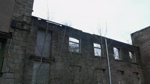 An abandoned old spooky factory building