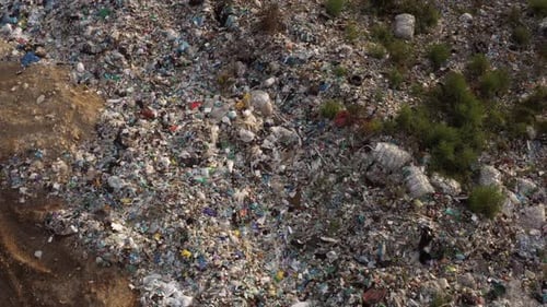 Large Pile of Garbage in a Countryside Field