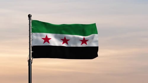 Syria Flag Waving Beneath a Bright Sky