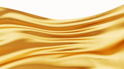 Luxurious Golden Fabric Waves Looping Animated Background