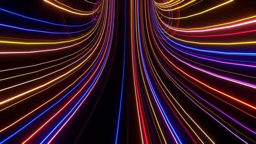 Tube View Neon Colorful Lines For Show Background Vj Loop