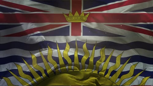 Grungy Waving British Columbia Flag Loop Animation