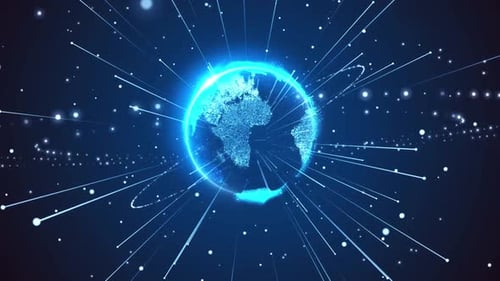 Digital Globe Network Connection Technology Background Animation