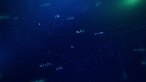 Futuristic Data Visualization on World Map with Glowing Lines