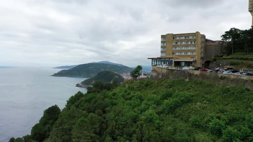 Aerial view of the castle on the hill in San Sebastian, Gipuzkoa, Basque Country, Spain.
