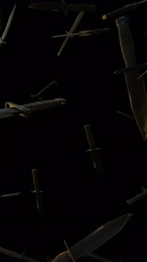 Knife Bayonet Fell In Mid Air Alpha 02 4K