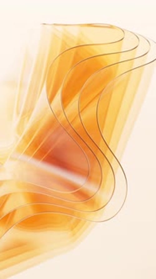 Fluid Abstract Orange Wavy Lines Motion Background