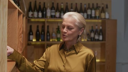 Mature Female Customer Choosing Wine in Wine Store