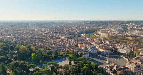 Rome Italy Aerial View of Cityscape and Architecture