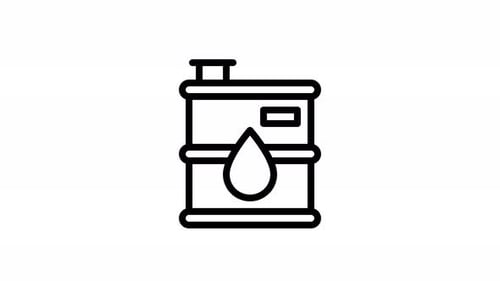 Industrial Barrel Liquid Drop Flat Animated Icon