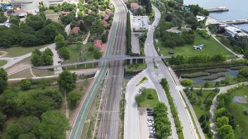 Bahnstrecke aus der Luft