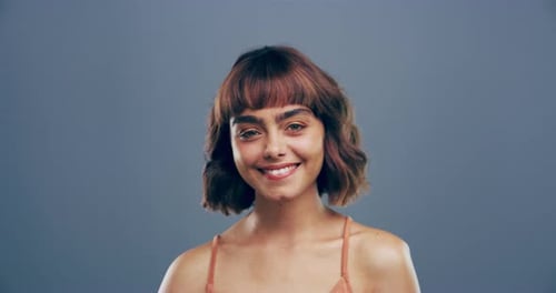 Smiling Woman Winks and Laughs Portrait