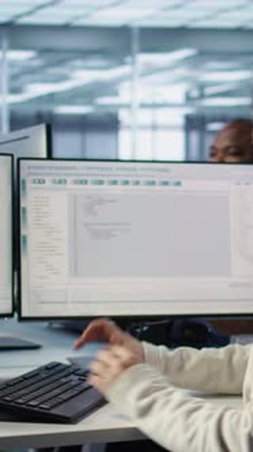 IT Specialist in Server Farm Ensuring Valuable Data Remains Shielded