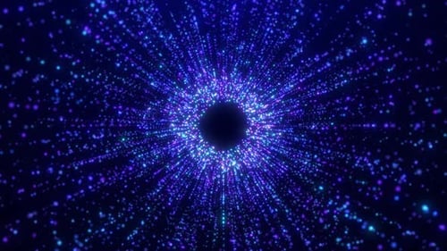 Futuristic Blue Particle Tunnel Background Loop