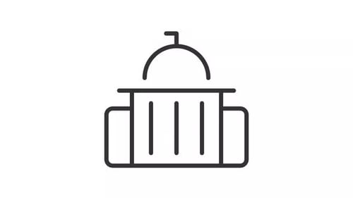 Government building ui icon line animation