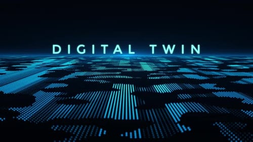 Fond numérique et animation de texte - Digital Twin