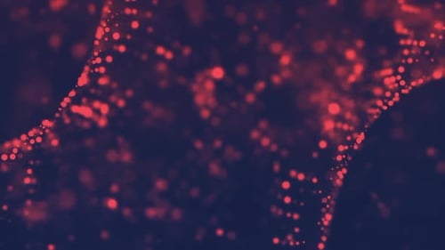 Red Shiny And Glittery Particles Motion Loop