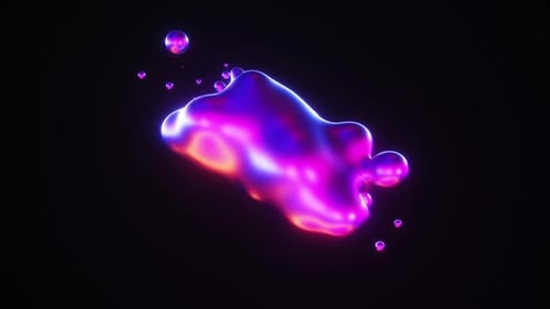 Neonfarbener Metaball-Hintergrundschleife mit fließendem Farbverlauf