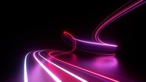 Dynamic Abstract Neon Light Trails Loop Background