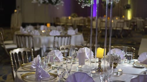 Elegant Wedding Event Space Decorated for a Reception
