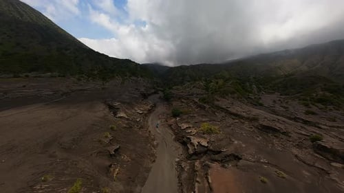 Motocross at the Foot of a Volcano in Indonesia Video From the FPV Drone