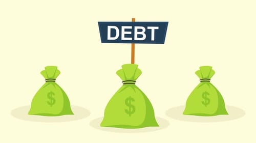 debt taking away all savings deposits of businesses animation