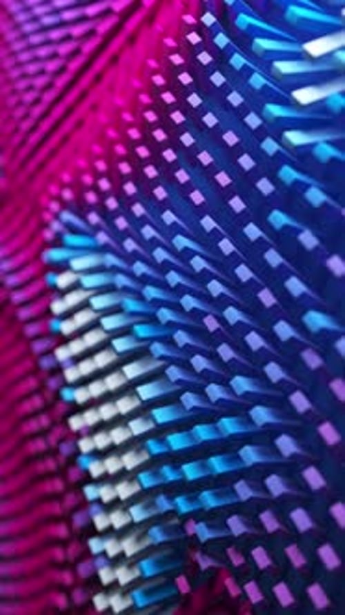 Boxes Rotate with Abstract Pattern Waves Changing Color and Fade Out to Plain and White Abstract