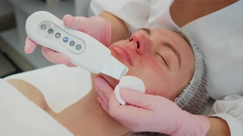 Woman Receiving Facial at the Doctor's Office