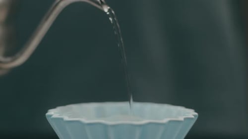 Close Up of Pour Over Coffee Brewing