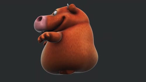 Fun 3D cartoon cow dancing (with alpha channel)