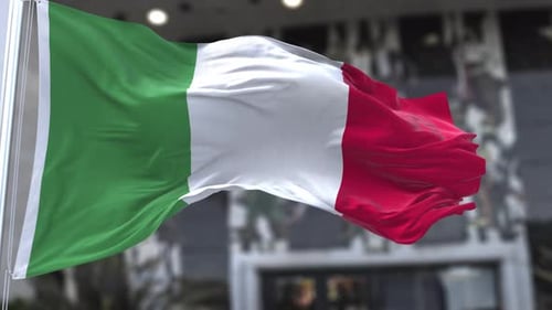 Realistic Italy Flag Waving Loop Animation