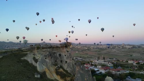 Hot Air Balloons Soaring Over Cappadocia at Sunrise