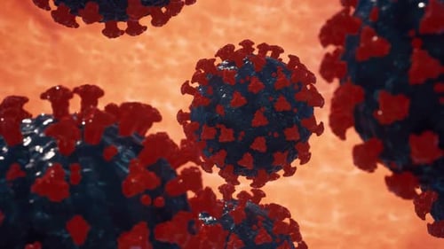 Animated Medical Virus Cells Rotating 3D Render Loop
