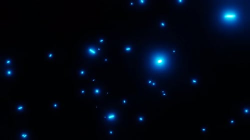 Abstract Blue Glowing Particles Flying Background Animation