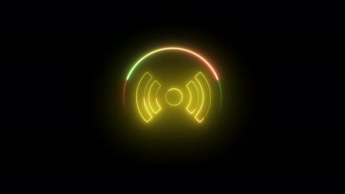 Colorful Neon Animated Wireless Signal Icon