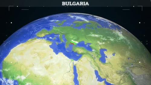 Futuristic Animated Earth Globe with Digital Country Locator